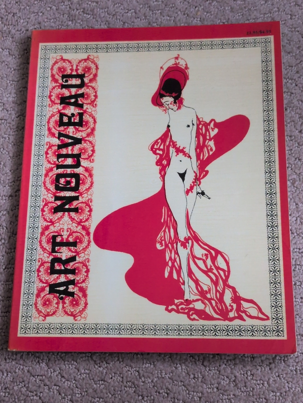 Vintage Art Nouveau Graphics Book 1970s Paperback Fine Art Illustrations Design
